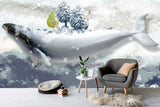 Shark poster Whale wall art Peel and stick wall mural Modern Removable wall decor vinyl wallpaper abstract wall covering