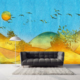 Peel and stick wallpaper Mountain wallpaper Abstract wallpaper Minimalist wall decor Bedroom wall decor