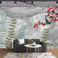 Green marble wallpaper, flowers wallpaper peel and stick, 3d wall mural, floral wallpaper, textured adhesive wallpaper