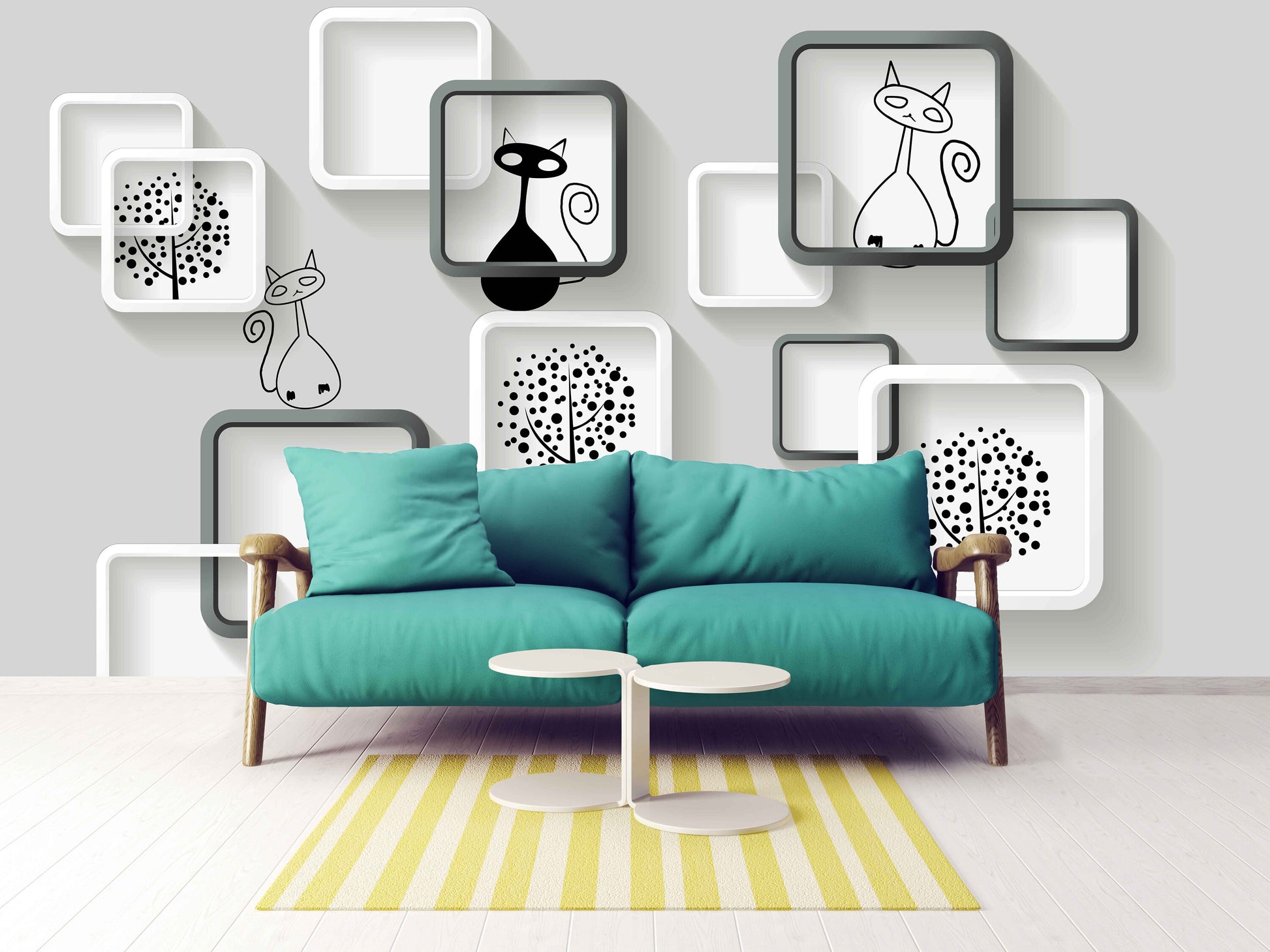 Geometric Peel and stick wallpaper 3d wall mural Abstract wallpaper Self adhesive mural removable wallpaper