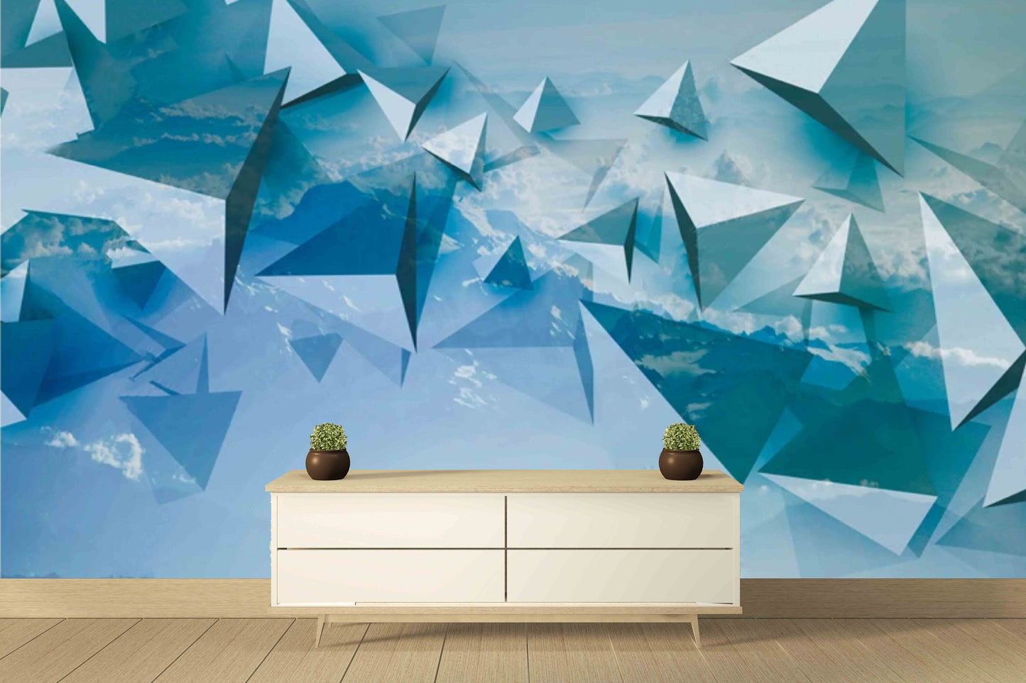 Blue abstract wallpaper peel and stick wall mural, photo wallpaper kitchen removable geometric wallpaper 3d wall mural prints wall covering