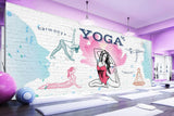 Yoga wallpaper, yoga poster, yoga wall decor Peel and stick wall mural, vinyl wallpaper wall covering stick on wallpaper bathroom