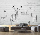 Light gray wallpaper, loft art wallpaper peel and stick wall mural, modern removable wall decor, vinyl wallpaper wall covering