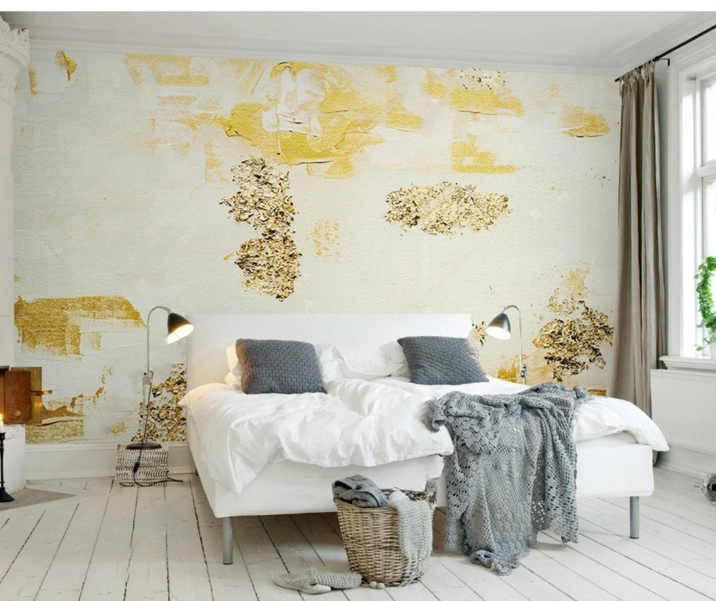 Loft art wallpaper peel and stick wall mural, large wallpaper, modern removable wall decor, vinyl wallpaper wall covering stick