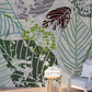 Large leaves mural, leaves wallpaper peel and stick, modern vinyl, canvas wallpaper, wall covering stick on wallpaper
