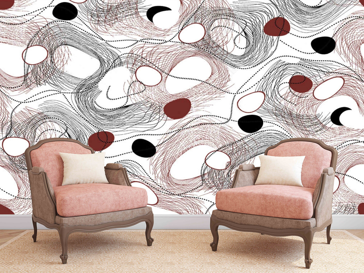 Abstract wallpaper peel and stick wall paper wall mural prints, photo removable wallpaper art deco, bedroom wall decor