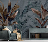 Tropical leaf wallpaper peel and stick wall mural, vinyl wallpaper, modern botanical wallpaper, banana leaf mural
