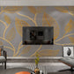 Leaves wallpaper peel and stick, large leaves mural, modern vinyl, canvas wallpaper, wall covering stick on wallpaper