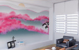 Asian wallpaper, japanese wallpaper peel and stick sakura blossoms wall mural prints, chinoiserie mural