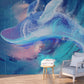 Blue whale wallpaper peel and stick wall mural, modern removable wall decor, vinyl, canvas wallpaper abstract wall covering shark poster