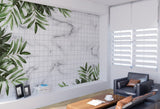 Leaf vinyl wallpaper peel and stick wall mural, modern marble removable wallpaper, light wallpaper for bedroom, living room, kitchen