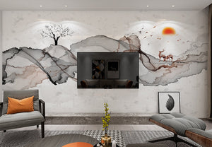 Abstract wallpaper peel and stick wall mural, minimalist wall decor, japanese self adhesive wallpaper, vinyl wallpaper, canvas wallpaper
