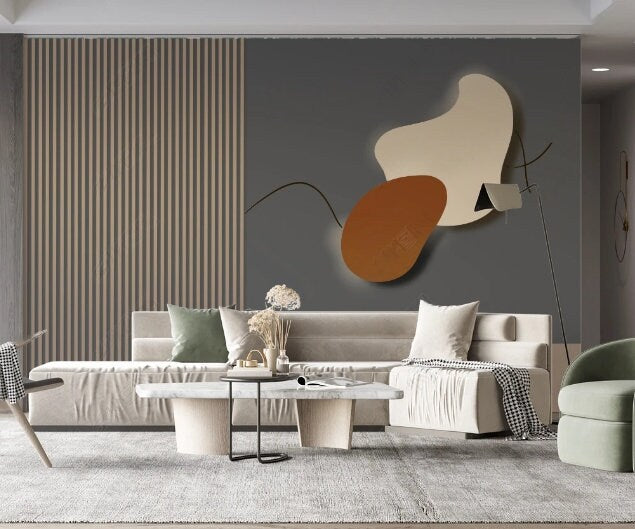 Abstract wallpaper peel and stick wall mural, canvas photo wallpaper, kitchen vinyl wallpaper, removable wallpaper art deco