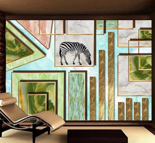 Zebra print wallpaper stick and peel, geometric wallpaper abstract marble wallpaper, giant wall mural for living room, bedroom, kitchen.