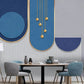 Abstract wallpaper peel and stick wall mural, blue accent wallpaper, geometric vinyl wallpaper, canvas wallpaper, mid century modern