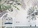 Tropical wallpaper peel and stick wall mural, monstera leaf wallpaper, leaf wallpaper modern vinyl wallpaper, green leaves banana wallpaper