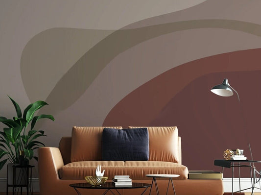 Modern abstract wallpaper peel and stick wall mural, art deco giant vinyl wallpaper, canvas wall mural bedroom, living room, boho wallpaper