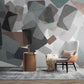 Geometric abstract wallpaper peel and stick 3d wall mural, removable wallpaper, vinyl wall murals, canvas wallpaper