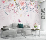Floral wallpaper flower wall mural, rose wallpaper butterfly wallpaper peel and stick vinyl wall decals daisy wallpaper botanical wallpaper