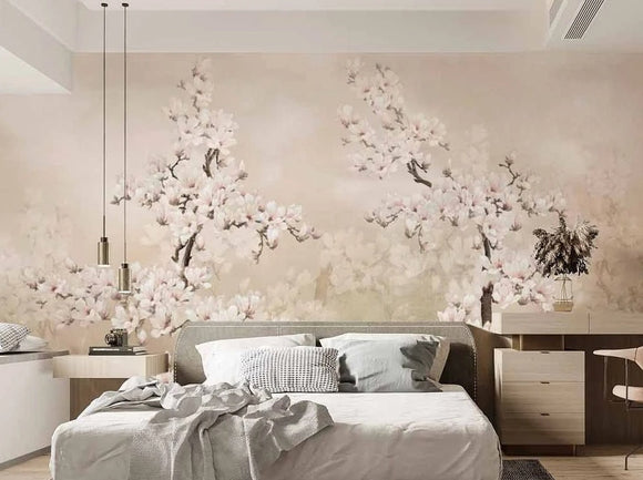 Sakura blossom floral wall mural peel and stick wallpaper botanical blossom wall mural wallpaper mural tree photo flower wall decals  