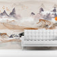 Large mountains self adhesive wallpaper, abstract nature peel and stick wall mural, removable rocks wallcovering, temporary accentual mural