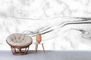 Large marble self adhesive wallpaper, abstract peel and stick wall mural, modern removable canvas wallpaper mural, accentual gray wall decal