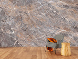 Extra large marble self adhesive wallpaper, grey peel and stick wall mural, accentual abstract wallcovering, modern living room wallpaper