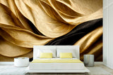 Extra large 3d wallpaper, abstract self adhesive wall mural, gold black peel and stick wallpaper, luxury accentual bedroom photo wallpaper