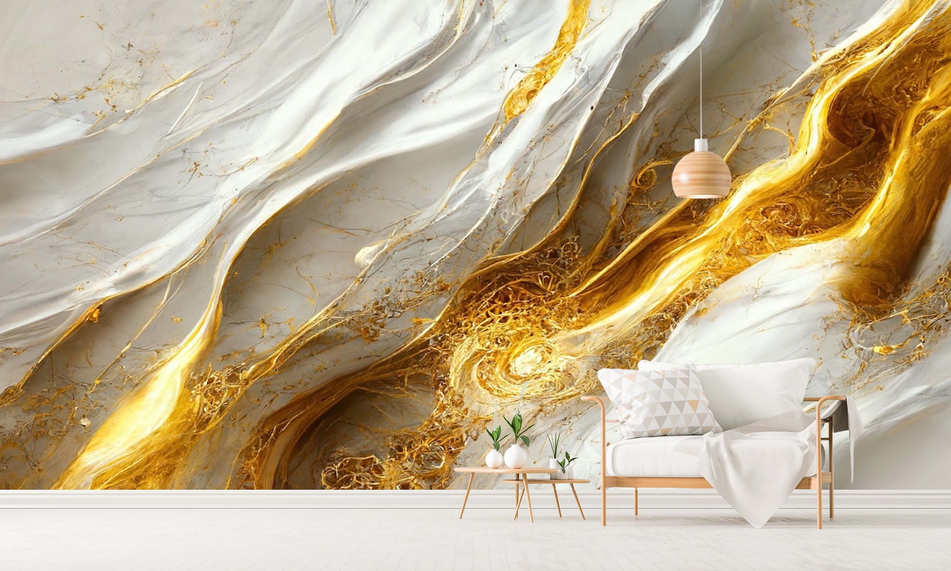 Extra large 3d peel and stick wallpaper, abstract self adhesive wall mural, accentual white gold photo wallpaper, removable luxury wallpaper